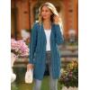 imagePRETTYGARDEN Long Sleeve Cable Knit Long Cardigan for Women 2025 Fall Winter Chunky Open Front Button Sweaters with PocketsCyan