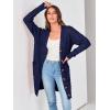 imagePRETTYGARDEN Long Sleeve Cable Knit Long Cardigan for Women 2025 Fall Winter Chunky Open Front Button Sweaters with PocketsDark Blue