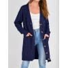 imagePRETTYGARDEN Long Sleeve Cable Knit Long Cardigan for Women 2025 Fall Winter Chunky Open Front Button Sweaters with PocketsDark Blue