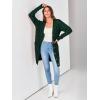 imagePRETTYGARDEN Long Sleeve Cable Knit Long Cardigan for Women 2025 Fall Winter Chunky Open Front Button Sweaters with PocketsDark Green