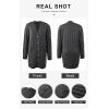 imagePRETTYGARDEN Long Sleeve Cable Knit Long Cardigan for Women 2025 Fall Winter Chunky Open Front Button Sweaters with PocketsDark Grey