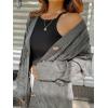 imagePRETTYGARDEN Long Sleeve Cable Knit Long Cardigan for Women 2025 Fall Winter Chunky Open Front Button Sweaters with PocketsDark Grey