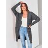imagePRETTYGARDEN Long Sleeve Cable Knit Long Cardigan for Women 2025 Fall Winter Chunky Open Front Button Sweaters with PocketsDark Grey