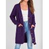 imagePRETTYGARDEN Long Sleeve Cable Knit Long Cardigan for Women 2025 Fall Winter Chunky Open Front Button Sweaters with PocketsDeep Purple