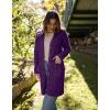 imagePRETTYGARDEN Long Sleeve Cable Knit Long Cardigan for Women 2025 Fall Winter Chunky Open Front Button Sweaters with PocketsDeep Purple