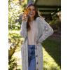 imagePRETTYGARDEN Long Sleeve Cable Knit Long Cardigan for Women 2025 Fall Winter Chunky Open Front Button Sweaters with PocketsGrey