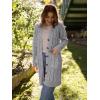imagePRETTYGARDEN Long Sleeve Cable Knit Long Cardigan for Women 2025 Fall Winter Chunky Open Front Button Sweaters with PocketsGrey