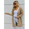 imagePRETTYGARDEN Long Sleeve Cable Knit Long Cardigan for Women 2025 Fall Winter Chunky Open Front Button Sweaters with PocketsKhaki