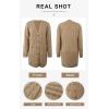 imagePRETTYGARDEN Long Sleeve Cable Knit Long Cardigan for Women 2025 Fall Winter Chunky Open Front Button Sweaters with PocketsKhaki