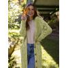 imagePRETTYGARDEN Long Sleeve Cable Knit Long Cardigan for Women 2025 Fall Winter Chunky Open Front Button Sweaters with PocketsOlive Green