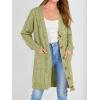 imagePRETTYGARDEN Long Sleeve Cable Knit Long Cardigan for Women 2025 Fall Winter Chunky Open Front Button Sweaters with PocketsOlive Green