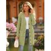 imagePRETTYGARDEN Long Sleeve Cable Knit Long Cardigan for Women 2025 Fall Winter Chunky Open Front Button Sweaters with PocketsOlive Green