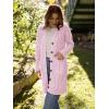 imagePRETTYGARDEN Long Sleeve Cable Knit Long Cardigan for Women 2025 Fall Winter Chunky Open Front Button Sweaters with PocketsPink