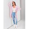 imagePRETTYGARDEN Long Sleeve Cable Knit Long Cardigan for Women 2025 Fall Winter Chunky Open Front Button Sweaters with PocketsPink