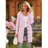 imagePRETTYGARDEN Long Sleeve Cable Knit Long Cardigan for Women 2025 Fall Winter Chunky Open Front Button Sweaters with PocketsPink