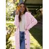 imagePRETTYGARDEN Long Sleeve Cable Knit Long Cardigan for Women 2025 Fall Winter Chunky Open Front Button Sweaters with PocketsPink