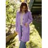 imagePRETTYGARDEN Long Sleeve Cable Knit Long Cardigan for Women 2025 Fall Winter Chunky Open Front Button Sweaters with PocketsPurple
