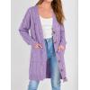 imagePRETTYGARDEN Long Sleeve Cable Knit Long Cardigan for Women 2025 Fall Winter Chunky Open Front Button Sweaters with PocketsPurple