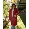 imagePRETTYGARDEN Long Sleeve Cable Knit Long Cardigan for Women 2025 Fall Winter Chunky Open Front Button Sweaters with PocketsRust Red
