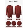 imagePRETTYGARDEN Long Sleeve Cable Knit Long Cardigan for Women 2025 Fall Winter Chunky Open Front Button Sweaters with PocketsRust Red