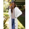 imagePRETTYGARDEN Long Sleeve Cable Knit Long Cardigan for Women 2025 Fall Winter Chunky Open Front Button Sweaters with PocketsSnow White