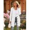 imagePRETTYGARDEN Long Sleeve Cable Knit Long Cardigan for Women 2025 Fall Winter Chunky Open Front Button Sweaters with PocketsSnow White