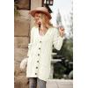 imagePRETTYGARDEN Long Sleeve Cable Knit Long Cardigan for Women 2025 Fall Winter Chunky Open Front Button Sweaters with PocketsWhite