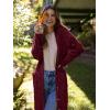 imagePRETTYGARDEN Long Sleeve Cable Knit Long Cardigan for Women 2025 Fall Winter Chunky Open Front Button Sweaters with PocketsWine Red