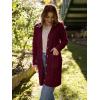 imagePRETTYGARDEN Long Sleeve Cable Knit Long Cardigan for Women 2025 Fall Winter Chunky Open Front Button Sweaters with PocketsWine Red