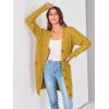 imagePRETTYGARDEN Long Sleeve Cable Knit Long Cardigan for Women 2025 Fall Winter Chunky Open Front Button Sweaters with PocketsYellow