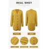 imagePRETTYGARDEN Long Sleeve Cable Knit Long Cardigan for Women 2025 Fall Winter Chunky Open Front Button Sweaters with PocketsYellow