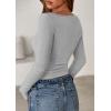 imagePRETTYGARDEN Long Sleeve Shirts for Women 2025 Fall Boat Neck Ribbed Knit Ruched Fitted Going Out Tops Casual Basic TeesLight Grey