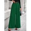 imagePRETTYGARDEN Womens Fall Wide Leg Trousers 2025 High Elastic Waist Loose Pleated Long Flowy Palazzo Work Pants with PocketsGreen