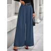 imagePRETTYGARDEN Womens Fall Wide Leg Trousers 2025 High Elastic Waist Loose Pleated Long Flowy Palazzo Work Pants with PocketsGrey Blue