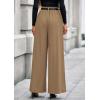 imagePRETTYGARDEN Womens Fall Wide Leg Trousers 2025 High Elastic Waist Loose Pleated Long Flowy Palazzo Work Pants with PocketsKhaki