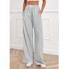 imagePRETTYGARDEN Womens Striped Pajama Pants 2025 Fall Fashion Clothing Lounge Sleep Pj Bottoms Comfy Casual Wide Leg TrousersBlack