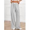 imagePRETTYGARDEN Womens Striped Pajama Pants 2025 Fall Fashion Clothing Lounge Sleep Pj Bottoms Comfy Casual Wide Leg TrousersBlack