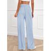 imagePRETTYGARDEN Womens Striped Pajama Pants 2025 Fall Fashion Clothing Lounge Sleep Pj Bottoms Comfy Casual Wide Leg TrousersBlue