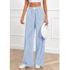imagePRETTYGARDEN Womens Striped Pajama Pants 2025 Fall Fashion Clothing Lounge Sleep Pj Bottoms Comfy Casual Wide Leg TrousersBlue