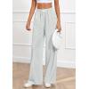 imagePRETTYGARDEN Womens Striped Pajama Pants 2025 Fall Fashion Clothing Lounge Sleep Pj Bottoms Comfy Casual Wide Leg TrousersGrey Blue