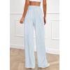 imagePRETTYGARDEN Womens Striped Pajama Pants 2025 Fall Fashion Clothing Lounge Sleep Pj Bottoms Comfy Casual Wide Leg TrousersLight Blue