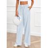 imagePRETTYGARDEN Womens Striped Pajama Pants 2025 Fall Fashion Clothing Lounge Sleep Pj Bottoms Comfy Casual Wide Leg TrousersLight Blue