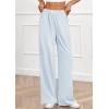 imagePRETTYGARDEN Womens Striped Pajama Pants 2025 Fall Fashion Clothing Lounge Sleep Pj Bottoms Comfy Casual Wide Leg TrousersLight Blue