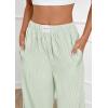 imagePRETTYGARDEN Womens Striped Pajama Pants 2025 Fall Fashion Clothing Lounge Sleep Pj Bottoms Comfy Casual Wide Leg TrousersLight Green