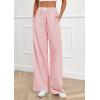 imagePRETTYGARDEN Womens Striped Pajama Pants 2025 Fall Fashion Clothing Lounge Sleep Pj Bottoms Comfy Casual Wide Leg TrousersRed
