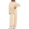 imagePRETTYGARDEN Womens 2 Piece Outfits Fall Sweatsuits Oversized Hoodies Wide Leg Sweatpants Tracksuits Lounge Matching SetsBeige