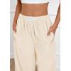 imagePRETTYGARDEN Womens Wide Leg Striped Pants 2025 Fall Casual High Waisted Baggy Palazzo Lounge Trousers Fashion BottomsApricot
