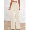 imagePRETTYGARDEN Womens Wide Leg Striped Pants 2025 Fall Casual High Waisted Baggy Palazzo Lounge Trousers Fashion BottomsApricot
