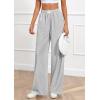 imagePRETTYGARDEN Womens Wide Leg Striped Pants 2025 Fall Casual High Waisted Baggy Palazzo Lounge Trousers Fashion BottomsBlack