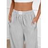 imagePRETTYGARDEN Womens Wide Leg Striped Pants 2025 Fall Casual High Waisted Baggy Palazzo Lounge Trousers Fashion BottomsBlack